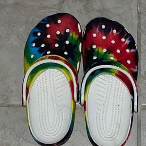 Tie dye crocs